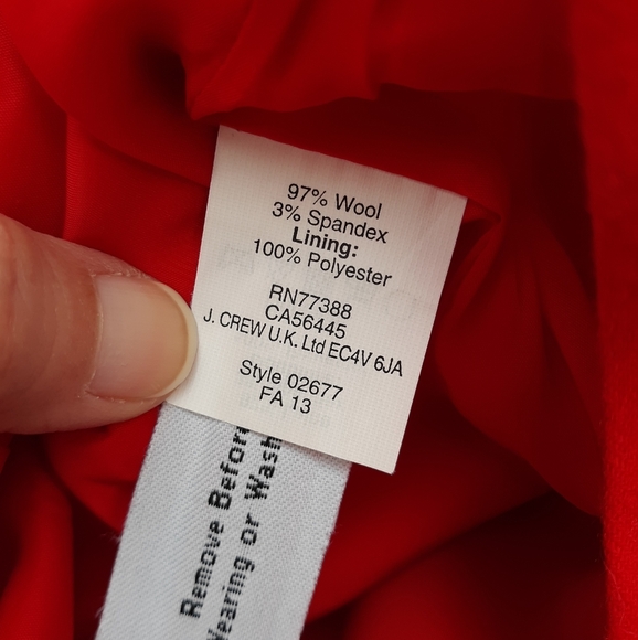 J. Crew Wool Mini Skirt Red Scallop size 8 - Picture 6 of 7